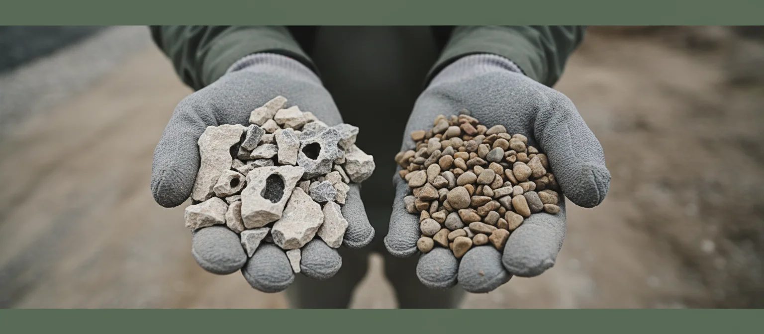 NC French drain lifespan comparison degraded gravel vs clean pea stone