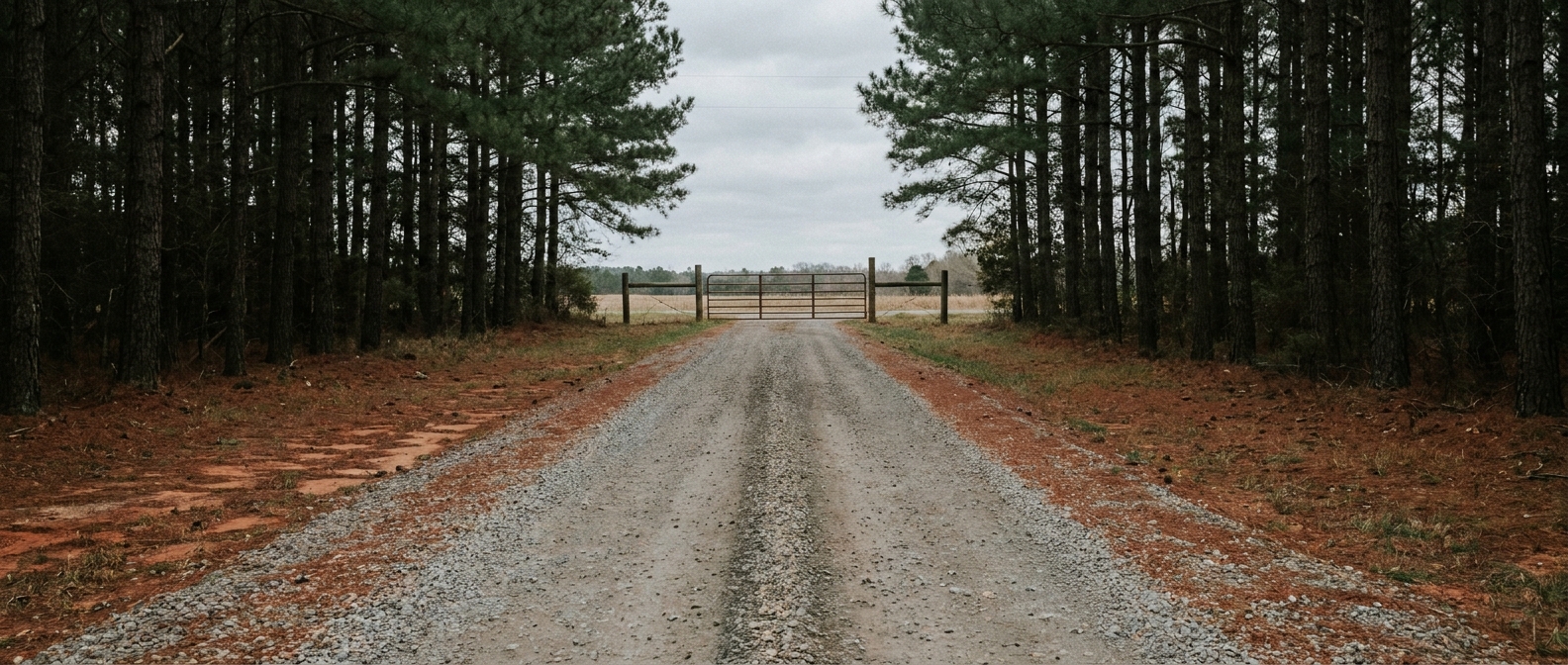 NC driveway hub — gravel crown, drainage culvert, and washout repair