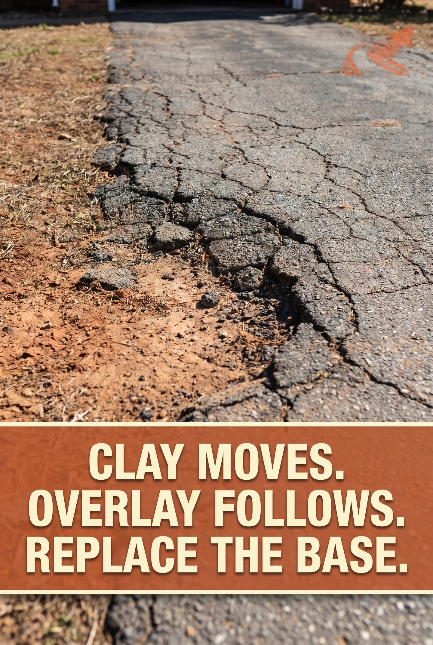 Overlay vs full replacement decision guide for NC asphalt driveways failing over Piedmont clay subgrade