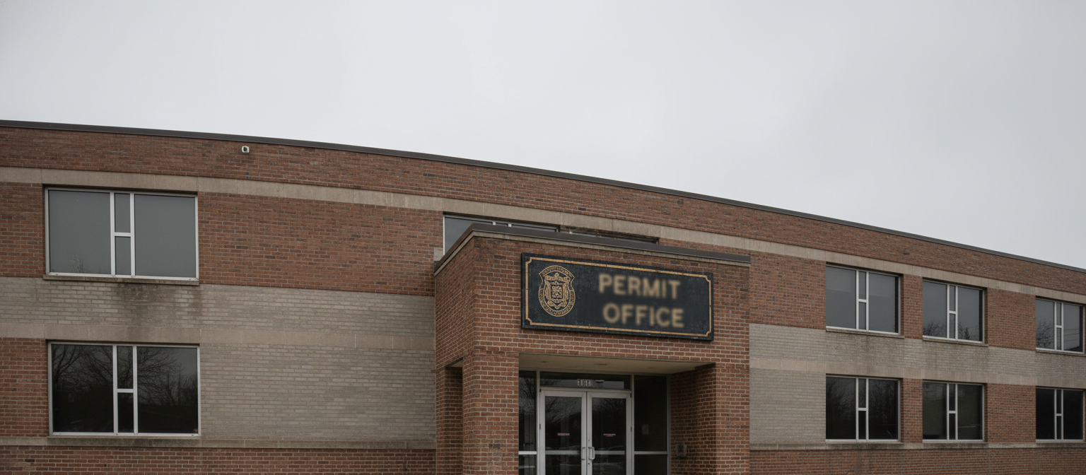 NC county permit office exterior where homeowners file grading re-inspection requests