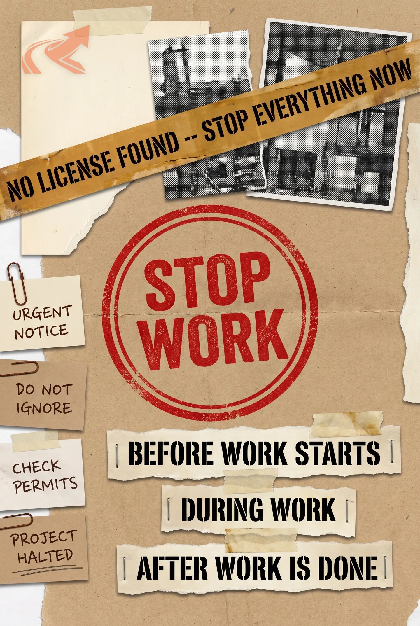 Reference chart for NC homeowners on what to do the moment you discover your grading contractor isn't licensed -- stop-work steps, NCLBGC complaint path, and recovery fund basics.
