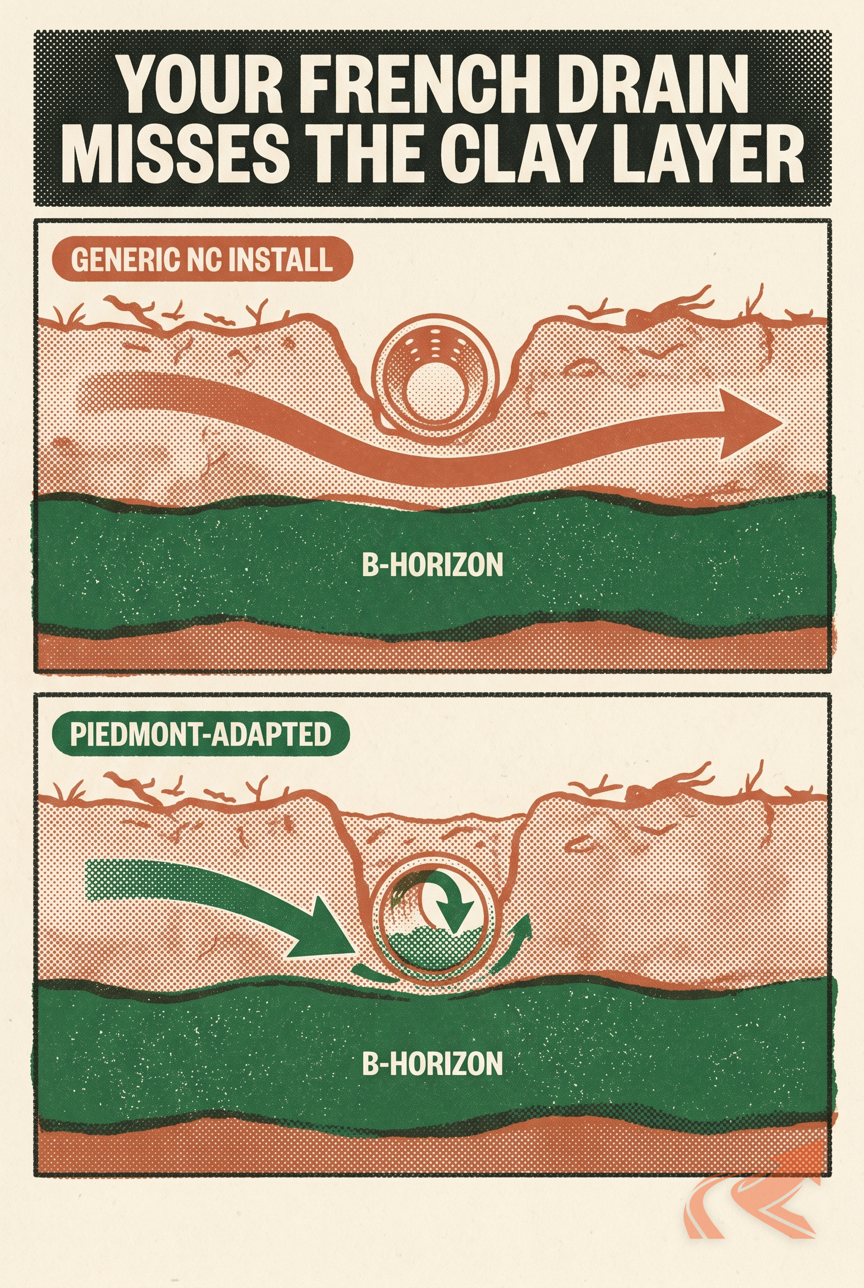 Dr. Drainz NC Review: What's Right for NC Clay - NC Grade and Haul infographic.