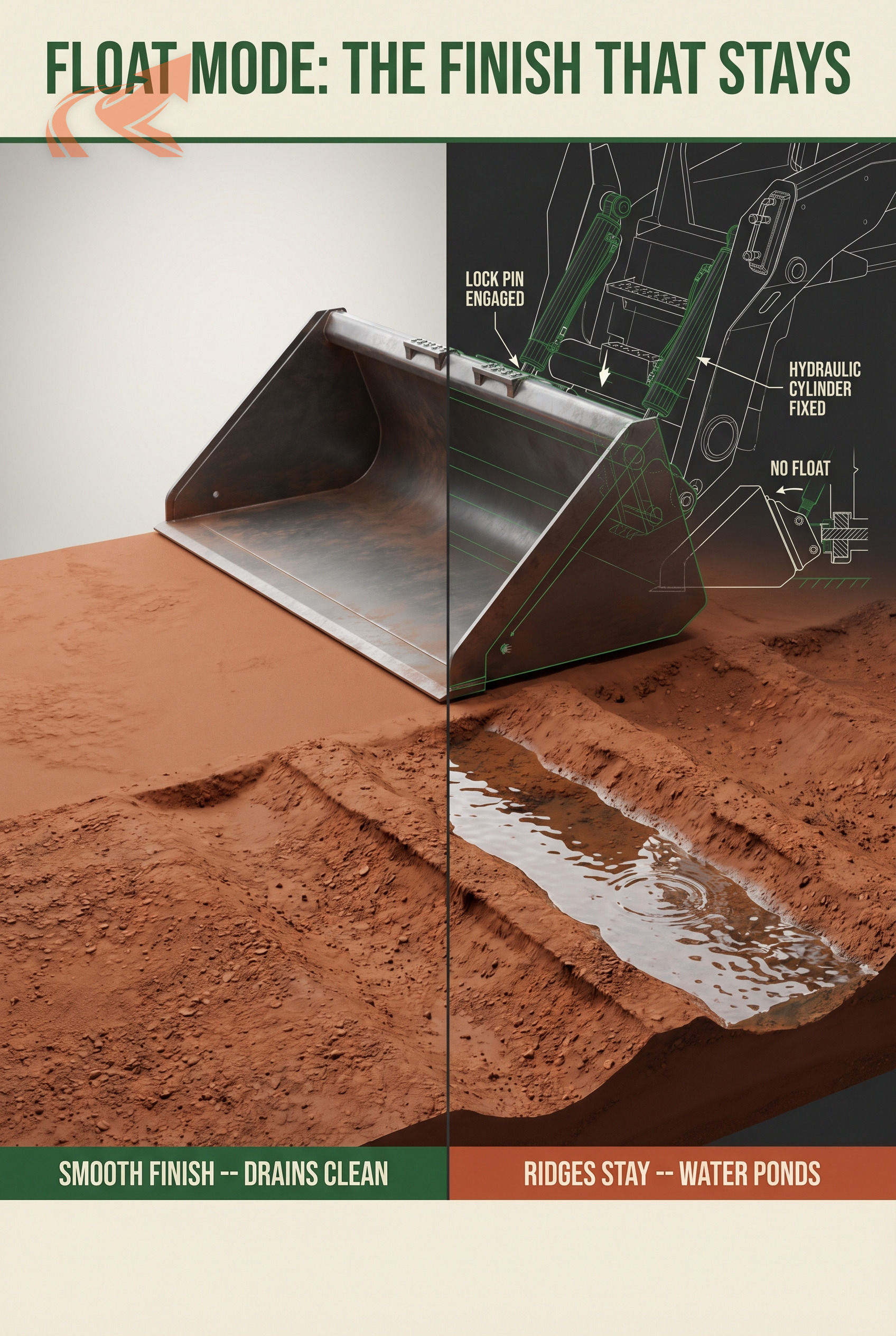 Floating the Bucket: NC Clay Finish Grading - NC Grade and Haul infographic.