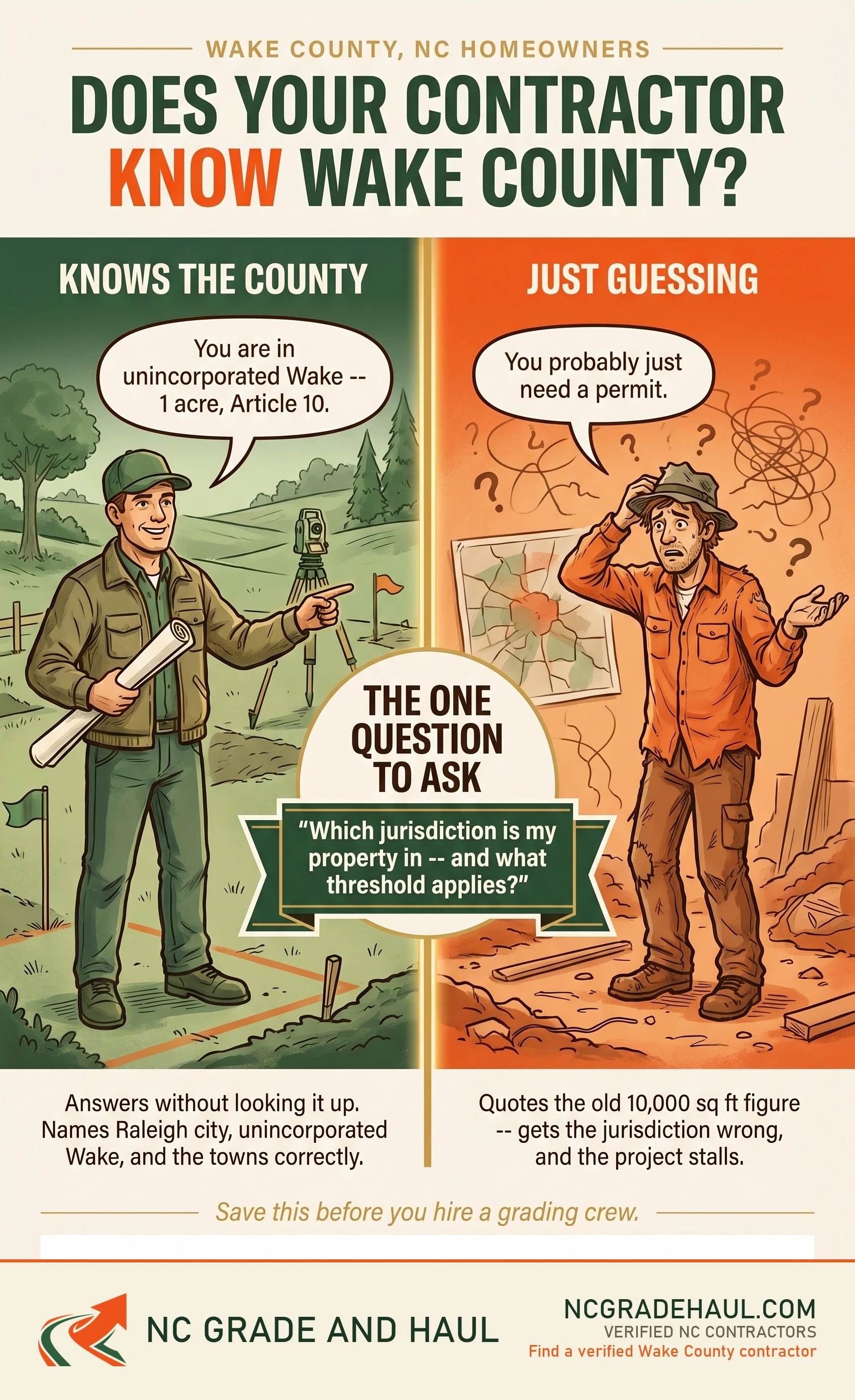Do you need a grading permit in wake county NC - NC Grade and Haul infographic.
